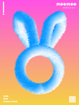 AI创意毛绒兔子图案海报模板