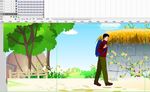 人物走过背景动画