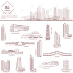 昆山地标建筑线描