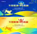 简洁蓝色牛年表彰大会