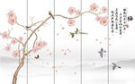 鸟语花香新中式背景墙