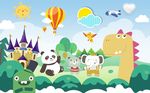 童卡通动物背景画