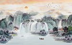 流水生财装饰画