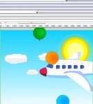 蓝天白云气球飞机太阳的动画