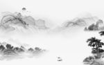 高端灰色新山水画 文件分层画