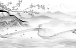 别墅大气背景山水 文件分层