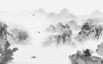 国画中式背景山水  文件分层