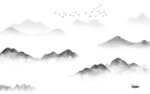 爆款背景山水墙画 文件分层