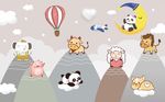 动物儿童背景墙图片