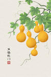 五福临门葫芦装饰画玄关