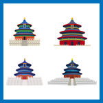 北京天坛建筑剪影