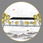 房子山水画