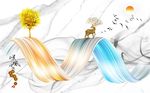 抽象线条顺风顺水石纹