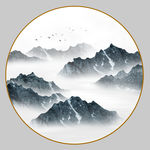 圆形山水画