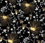 手绘线条叶子花
