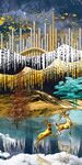 麋鹿大气新无框画 TIF分层