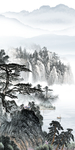 国画玄关山水无框画
