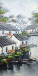 新中式风格江南水乡壁画