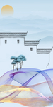 徽派高清山水玄关 TIF分层