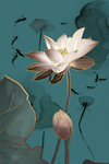 荷花装饰画