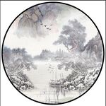 山水情水墨装饰画新中式挂画