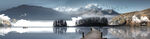 雪山湖景宽幅装饰画