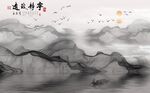 简约抽像山水情电视墙墙壁背景