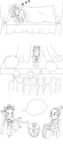 手绘古风小美女跳舞表演线稿漫画