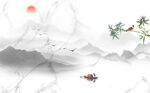 竹子山水石纹