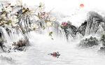 玉兰花鸟山水