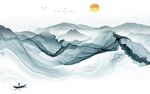 中式客厅背景墙画 TIF分层