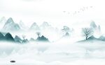 新中式简约风景山水 TIF分层