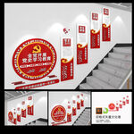 党史学习教育楼梯党建文化墙