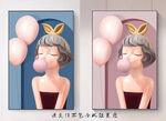 女孩气球儿童房装饰画