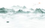 最新现代山水画 tif分层
