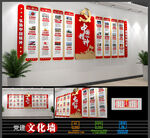 简约中国精神革命精神党建文化墙