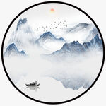 圆形山水画