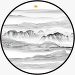 圆形山水画