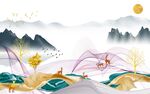 线条 客厅新款山水 tif分层