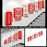 中国精神楼梯党建文化墙
