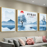 原图中式家和富贵山水装饰画