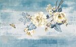 北欧风白色花卉水彩油画背景墙