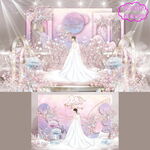 蓝粉色婚礼设计