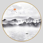 圆形山水画