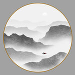 圆形山水画