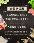 餐饮类会员充值海报