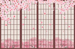 屏风樱花日本文化
