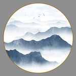 圆形山水画