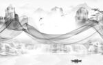 高清新简约山水画 文件分层画