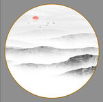 圆形山水画